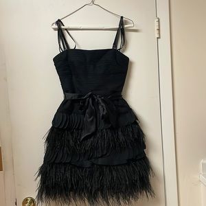 BCBG Ostrich feather dress. Tiered. Worn Once.